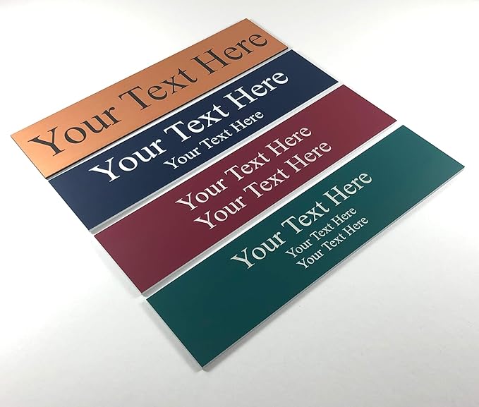Office Desk Name Plate or Wall/Door Sign - 2x8 or 2x10 - Laser Engraved Sign - CUSTOMIZE. Holder available. Available in 21 colors and 17 fonts. Great gift idea - 10 Tags