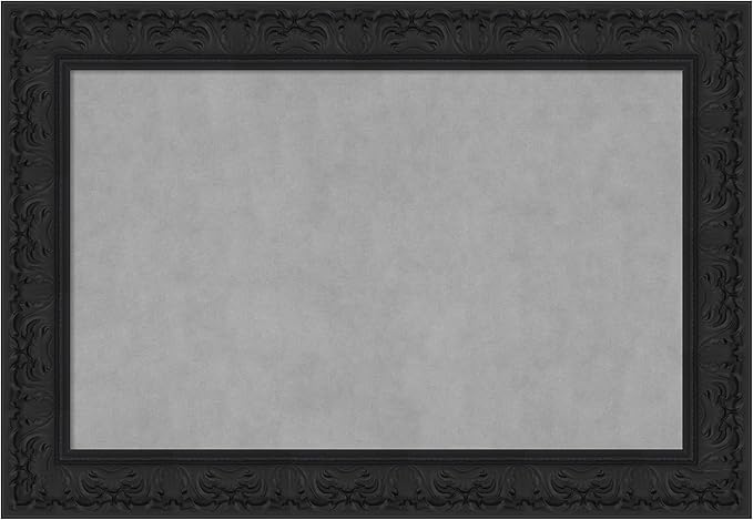 Amanti Art Black Framed Magnetic Board 27x39 Large Vision Board for use with Magnets, 100% Metal Sheet to Display Items as Office Decor or for Home Organization in mudroom, Kitchen or Kids Room
