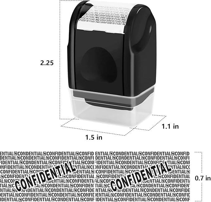 Identity Theft Protection Roller Stamp - Confidential Roller Stamp for Identity Protection & Security Stamp- Blocks Out Privacy Information, Guard Your Address & ID (2 Pack)