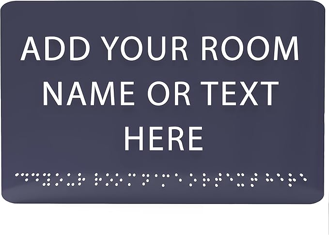 ADA CENTRAL SIGNS - 9" X6" Personalized Custom Sign - ADA Compliant Tactile Graphics Grade 2 Braille Text Acrylic Wall Signs - Add Your Room Name Text Sign for Home School Office Business Workplace