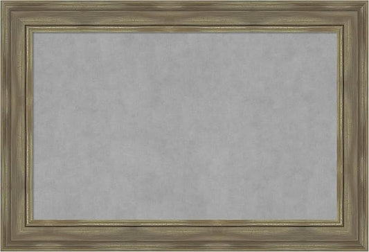 Amanti Art Grey Framed Magnetic Board 26x38 Large Vision Board for use with Magnets, 100% Metal Sheet to Display Items as Office Decor or for Home Organization in mudroom, Kitchen or Kids Room