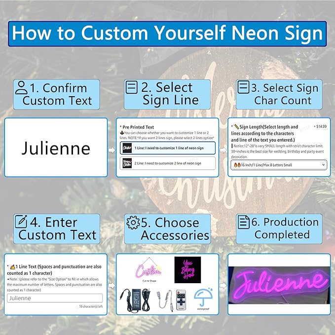 Custom Neon Name Sign Personalized for Boy Room Decor, Customizable Led Name Sign for Wall Decor, Customized Neon Name Sign for Wedding Decorations, Bedroom, Birthday Party Bar, DecoBrilliand, 12''-45''