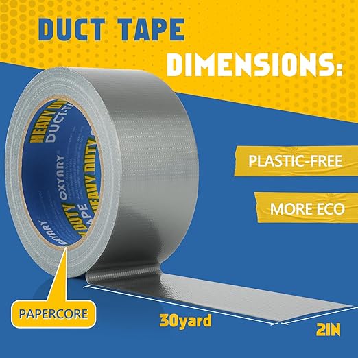 CXYARY 5 Roll Duct Tape Heavy Duty, 2 Inch x 150 Yard, Gray Waterproof Tape Any Weather, No Residue Tape for Strong Repairs, Indoor & Outdoor, Tear by Hand