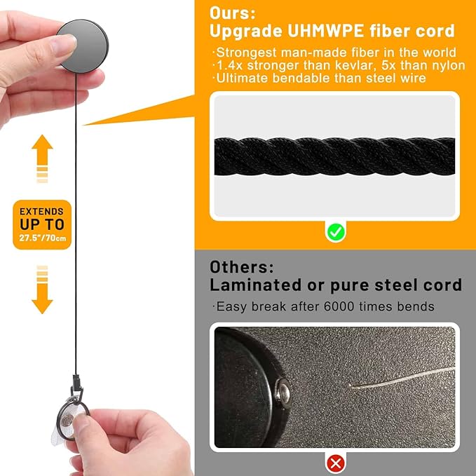 Selizo Metal Badge Reels - 3 Pcs Retractable Badge Holder with Belt Clip Key Ring for ID, Key, Name Card Holder