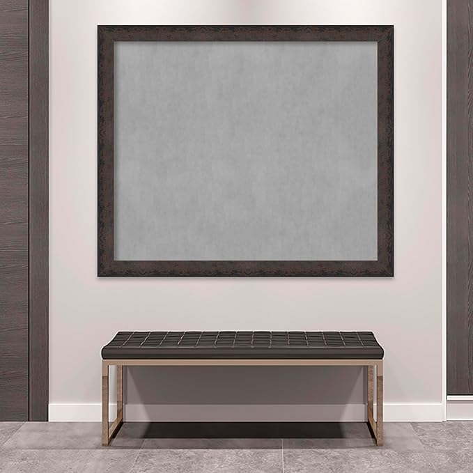 Amanti Art Black Framed Magnetic Board 45x53 Oversize Vision Board for use with Magnets, 100% Metal Sheet to Display Items as Office Decor or for Home Organization in mudroom, Kitchen or Kids Room