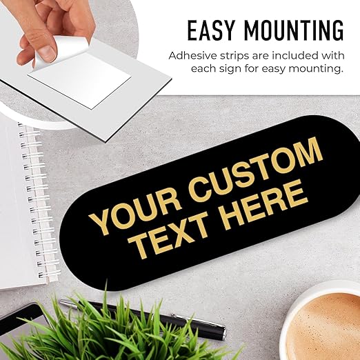 Custom Wall or Door Sign, Personalized Buble Plaque Engraved Message For Bussiness, Property And Home Indoor/Outdoor, 3x9 Inches, Made in USA by Sigo Signs