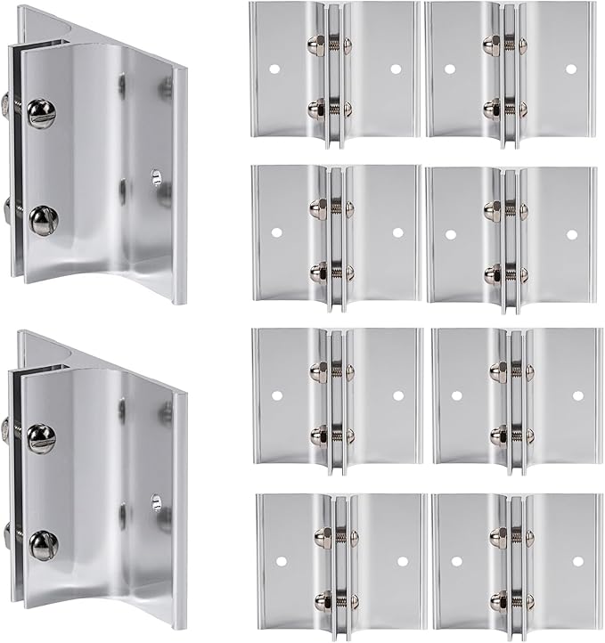 SINKAA Aluminum Corridor Sign Holder, 10 Pack Direct Sign Mount Bracket, Design for Restroom, Conference Room Classic Silver Signs - 2" Length, 1/8" Substrate - Easy to Install