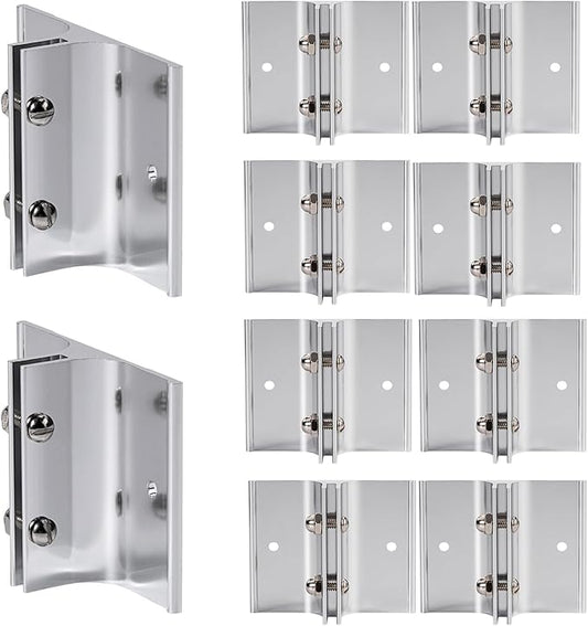 SINKAA Aluminum Corridor Sign Holder, 10 Pack Direct Sign Mount Bracket, Design for Restroom, Conference Room Classic Silver Signs - 2" Length, 1/8" Substrate - Easy to Install