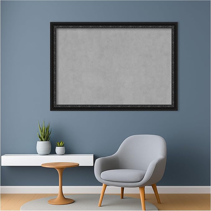 Amanti Art Black Framed Magnetic Board 28x40 Large Vision Board for use with Magnets, 100% Metal Sheet to Display Items as Office Decor or for Home Organization in mudroom, Kitchen or Kids Room