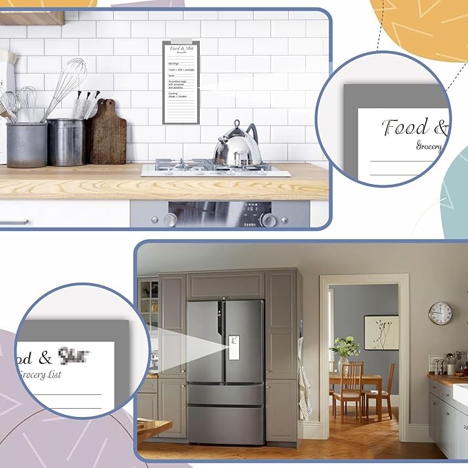 Utron 2 Pack Magnetic Notepads for Refrigerator, 100 Pages/Book Grocery List Magnet Pad for Fridge, Design Magnetic Grocery List Pad for Fridge, Grocery List Notepad, to-Do Memos, List(8 x 20.3cm)
