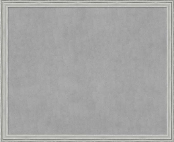 Amanti Art Silver Framed Magnetic Board 35x43 X-Large Vision Board for use with Magnets, 100% Metal Sheet to Display Items as Office Decor or for Home Organization in mudroom, Kitchen or Kids Room