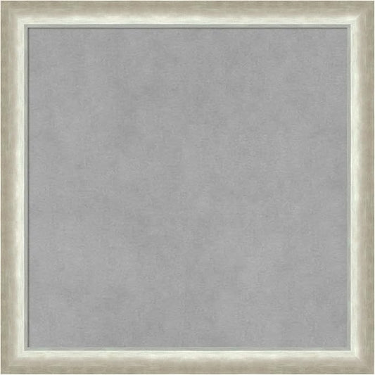Amanti Art Silver Framed Magnetic Board 18x18 Small Vision Board for use with Magnets, 100% Metal Sheet to Display Items as Office Decor or for Home Organization in mudroom, Kitchen or Kids Room