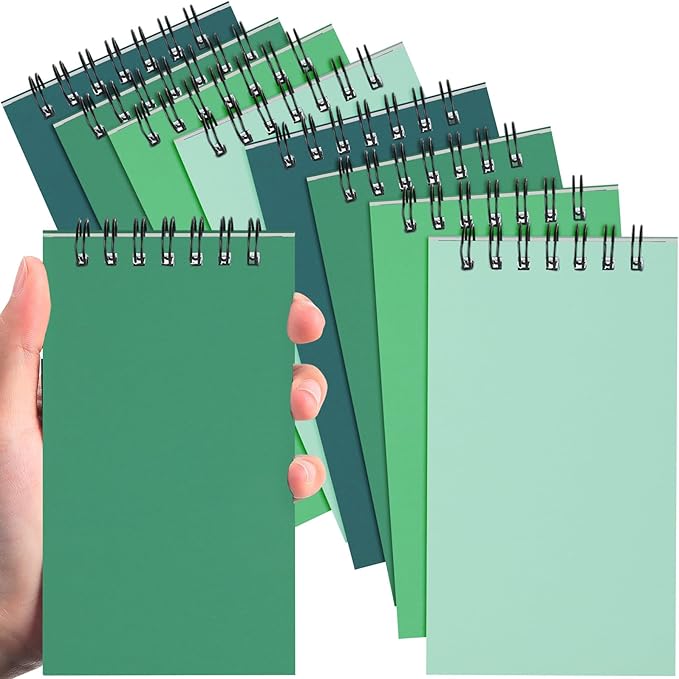 Tenceur 8 Pcs Pocket Notebook Bulk Small 3x5 Inch Spiral Notepads Mini Top Bound Notebook with Lined 120 Pages Ruled Memo Pads for Office College Nurse Essentials Back to School Gift