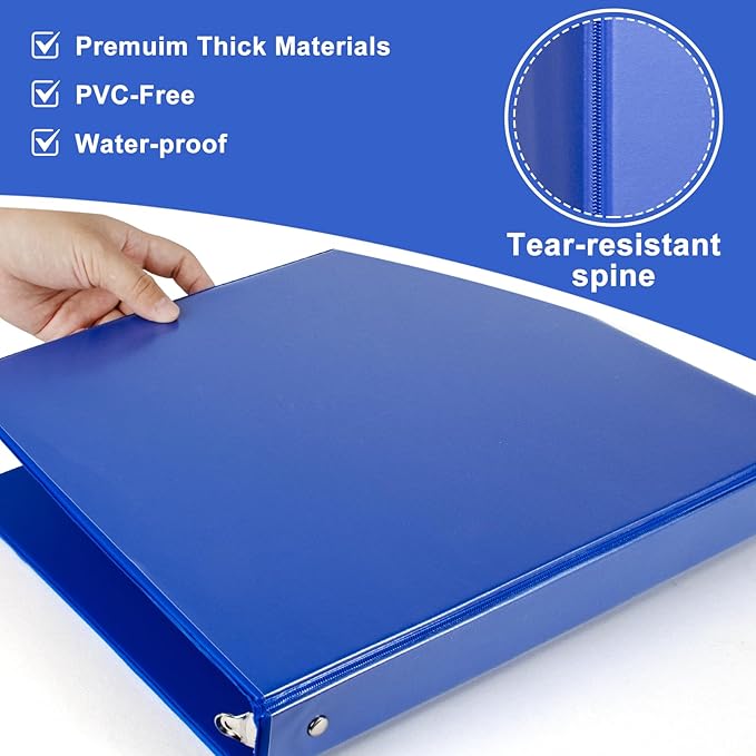 CIXILDTS 6-Pack 1-Inch Binder, Standard 3 Ring Binder Fit Letter Size Paper, Presentation View Binders,Blue