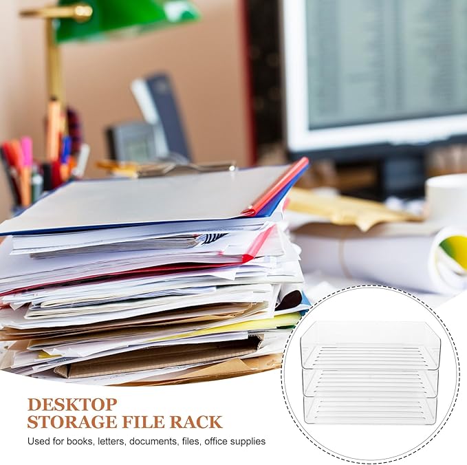 SUPVOX Desk Organizer Tray Stackable Letter File Holder Desktop Storage for Office Home School Simple Stylish Workspace Organizer for Paper