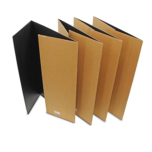 Flipside Products 36” x 48” Project Boards for Presentations, Science Fair, School Projects, Event Displays and Trifold Picture Board, Proudly Made in USA - Black - 4 Pack