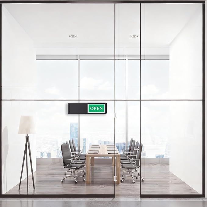 Open Closed Door Sign, Sliding Reversible Door Indicator Sign for Office, Storefront, Salon, Restroom, Studio, Home Office – Red Green Privacy Signs