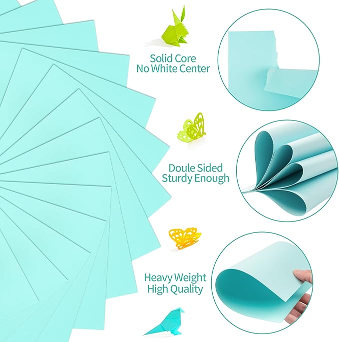 25 Sheets Sky Blue Cardstock - 8.5'' x 11'' Double-sided Cover Pastel Paper 92lb/250gsm Heavyweight Printer Paper for Wedding Invitations Menus Art Crafts Scrapbooking Party Décor UAP13SB