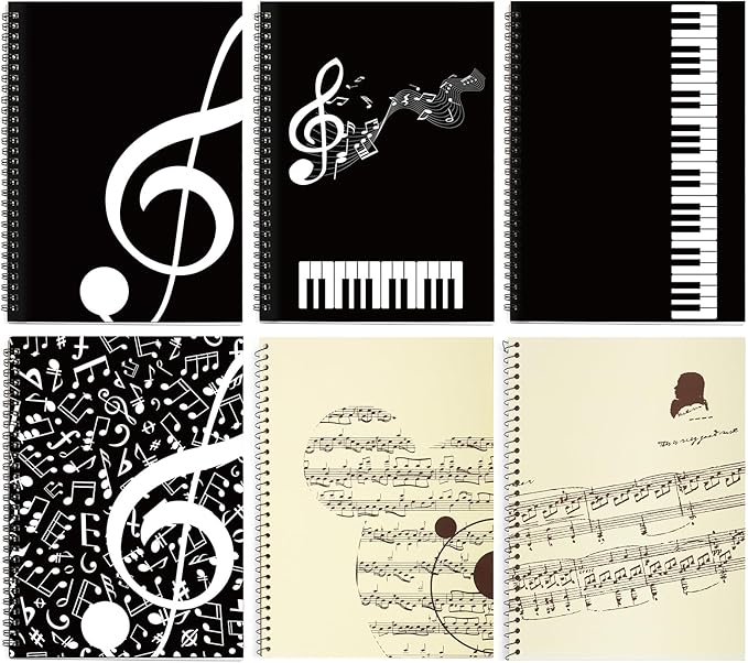MAXCURY Blank Sheet Music Composition Manuscript Staff Paper Art Music Notebook Black 100 Pages 26x19cm