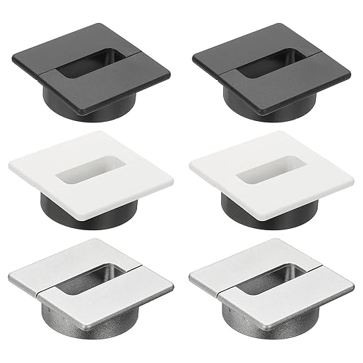 PATIKIL 2.8inch Desk Grommet, 6Pcs Cable Grommet Wire Management Cable Hole Cover Cord Organizer for Office Home Table Countertop, Black White Silver