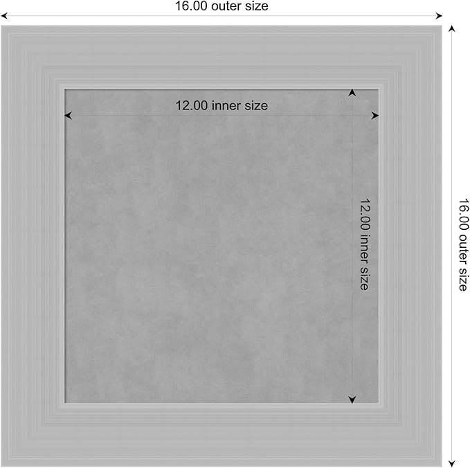 Amanti Art Silver Framed Magnetic Board 16x16 X-Small Vision Board for use with Magnets, 100% Metal Sheet to Display Items as Office Decor or for Home Organization in mudroom, Kitchen or Kids Room