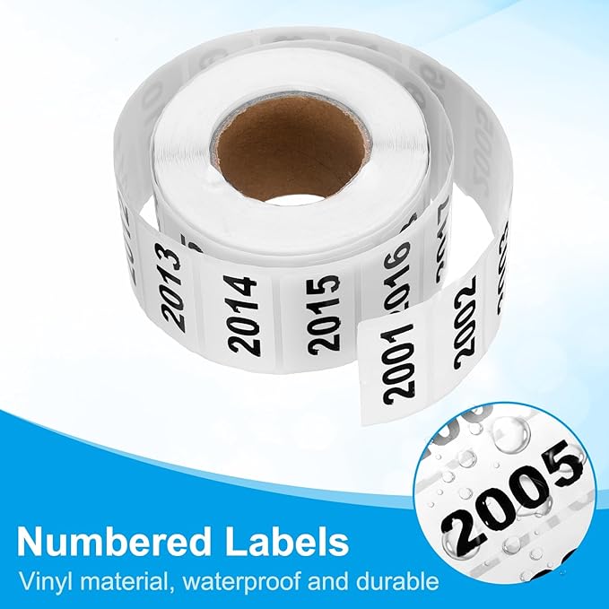 PATIKIL 0.8 x 1.6 Inch Inventory Number Sticker, 1 Roll 2001 to 3000 Consecutive Number Labels Self-Adhesive Labels Tag 1000 Stickers for Office Warehouse Numbering Classification, Black