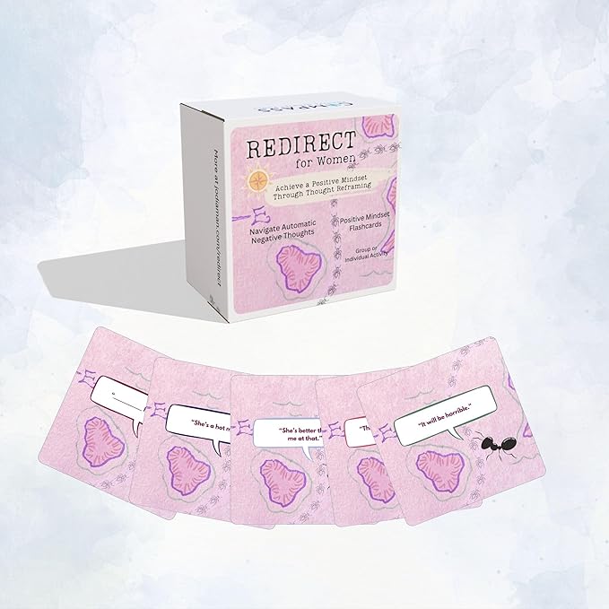 Redirect for Women Cards – Turn Automatic Negative Thinking (Ants) to Positive Affirmations to Improve Healing, Self-Esteem & Decrease Depression, Anxiety, Stop Intrusive Thoughts