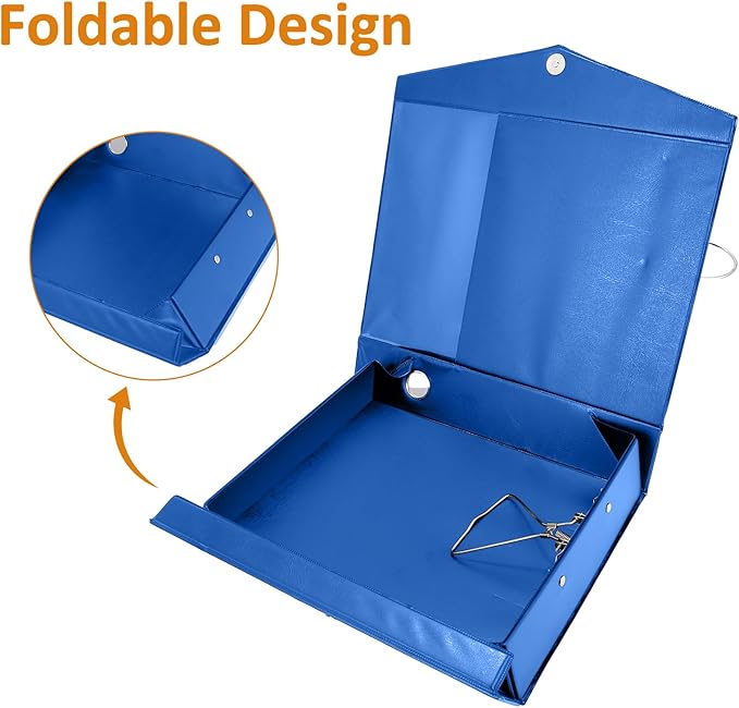 HUA JIE A4 Storage File Boxes Plastic Archives Cases with Clip, PVC File Folder Organizer Document Storage Filing Box for office,32.5×6.5×24 cm, Blue(Pack of 6)
