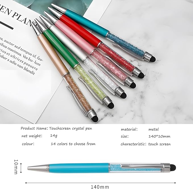 Yucold Customized Pens with Name/Logo - Touch Screen Stylus Ballpoint Pen, Perfect for Weddings, Business & Personalized Gifts (Orange,300)