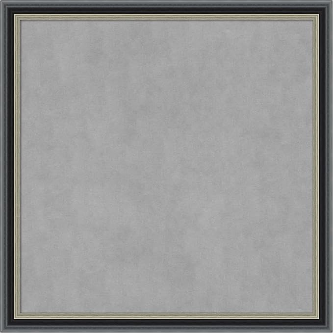 Amanti Art Black Framed Magnetic Board 27x27 Medium Vision Board for use with Magnets, 100% Metal Sheet to Display Items as Office Decor or for Home Organization in mudroom, Kitchen or Kids Room