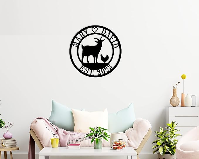 Personalized Chicken And Goat Farm Signs, Goat Farm Sign, Custom Hen House plaque,Personalized Chicken Metal decoration, Custom Metal Sign