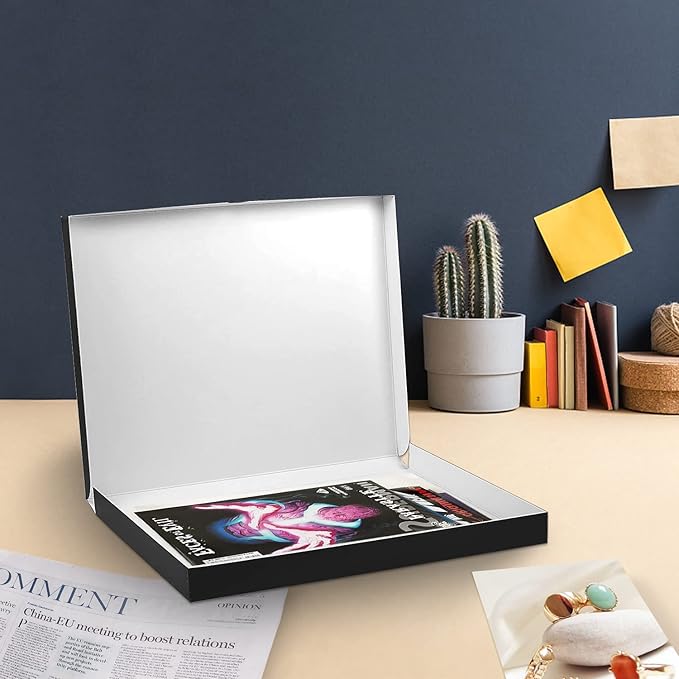 Lineco 16x20 Black Clamshell Archival Folio Storage Box, 1.75" Deep. Acid-Free with Metal Edge. Preserves Picture Longevity, Organize Photos or Documents, Crafts, DIY