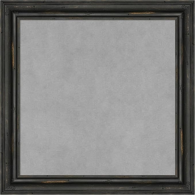 Amanti Art Black Framed Magnetic Board 19x19 Small Vision Board for use with Magnets, 100% Metal Sheet to Display Items as Office Decor or for Home Organization in mudroom, Kitchen or Kids Room