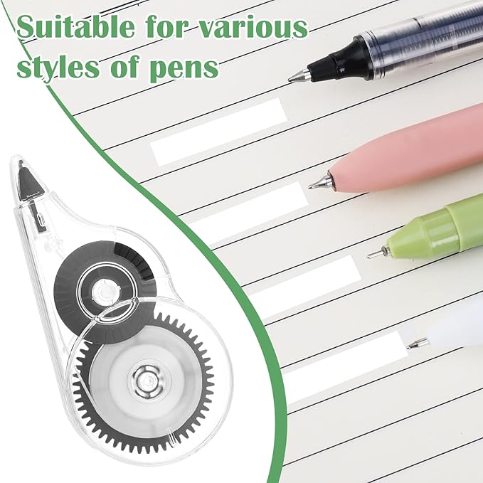 Auroray 36 Count Correction Tape with Protective Cap, 1/5 X 472 Inch Correction Tape Roller Easy to Use Applicator for Instant Corrections School Office Supplies