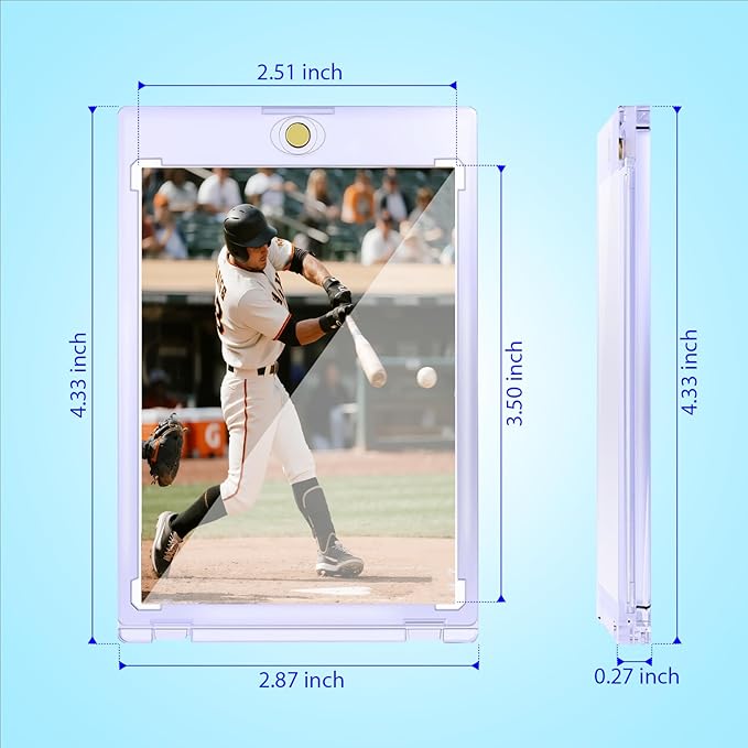 60-Pack Magnetic Card Holders - 35pt One Touch Card Holder, UV Protection Clear Acrylic Trading Card Case, Card Protector for Baseball, Game, Sports Cards, Fit for Standard Cards Storage and Display
