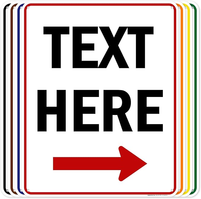 Custom Arrow,Custom Directional Sign, Right Arrow, 24x30 Inches, 55 mil thick HDPE (high density polyethylene) Made in USA by My Sign Center