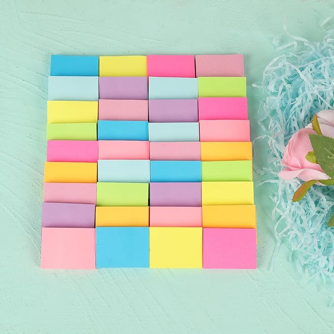 (40 Pads) Mini Sticky Notes1.5x2 in Post, 10 Bright Colors Small Sticky Notes Pad Strong Adhesive Its, Self-Stick Pads, Easy to Post for School, Home, Office