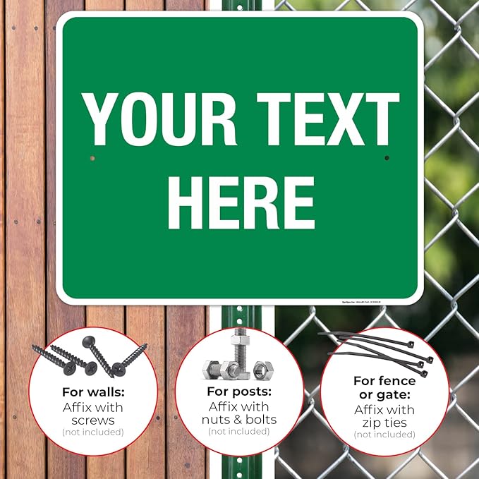 Personalized Custom Green Background Customize for Office, Business, Workplace, Home, Airbnb, Delivery Sign, 24x30 Inches, Rust Free .063 Aluminum, Fade Resistant, Made in USA by Sigo Signs