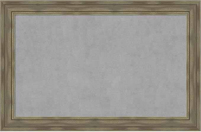 Amanti Art Grey Framed Magnetic Board 30x46 Large Vision Board for use with Magnets, 100% Metal Sheet to Display Items as Office Decor or for Home Organization in mudroom, Kitchen or Kids Room