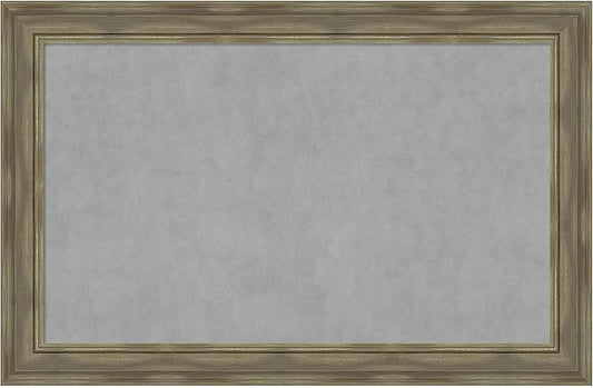 Amanti Art Grey Framed Magnetic Board 30x46 Large Vision Board for use with Magnets, 100% Metal Sheet to Display Items as Office Decor or for Home Organization in mudroom, Kitchen or Kids Room