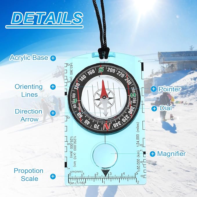 PATIKIL Orienteering Compass, Navigation Backpacking Compasses for Map