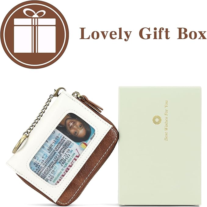GOIACII Small Genuine Leather Wallet for Women, RFID Blocking Credit Card Holder Wallet