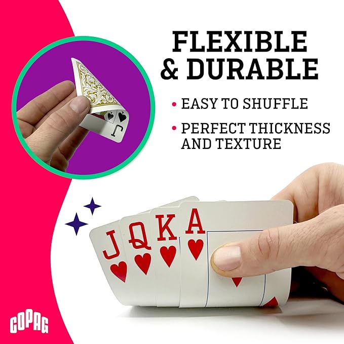 Copag Elite 100% Plastic Playing Cards, Poker Size (Standard) Jumbo Index Single Deck (12 Pack)