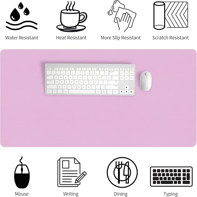 Bloss Purple Desk Mat, Desk Matt for Desktop, Large Leather Desk Pad, Desk Pad Mat Waterproof, Computer Mat for Office Work/Home/Decor (31.5 x 15.7 Inches)