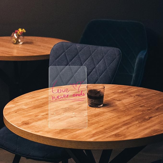 Generic 3pcs Acrylic Writing Memo Boards with Stand 9X15Cm Dry Erase Desktop Message Boards for Office and Student Use