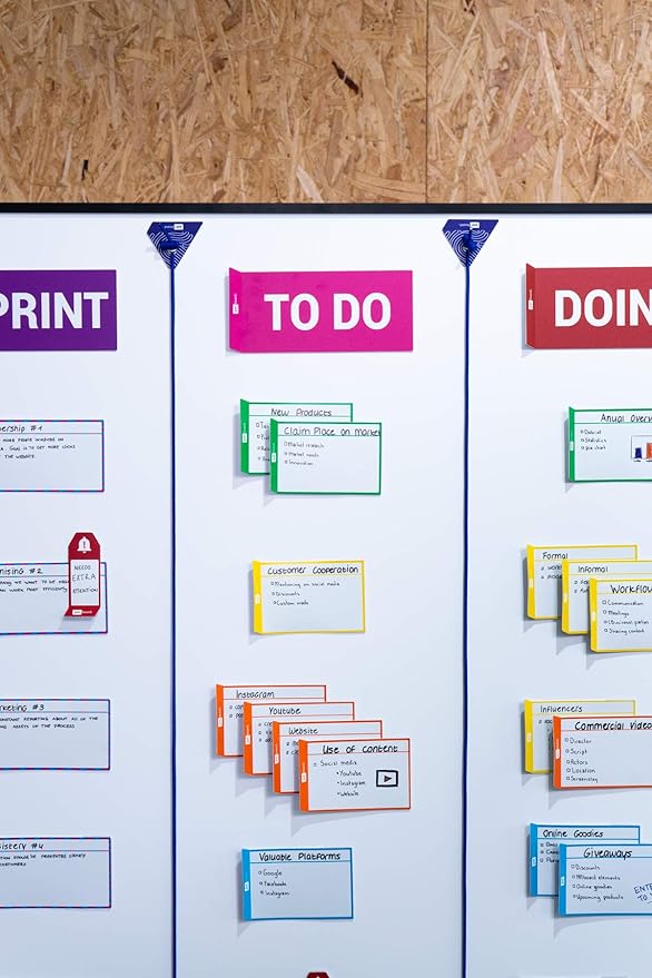 PATboard Kanban Board and Scrum Board – Full Toolset with 137 Scrum Cards for Whiteboard – Agile Kit, Agile Board, Kanban Board Kit – Scrum Tools, Project Management Tools