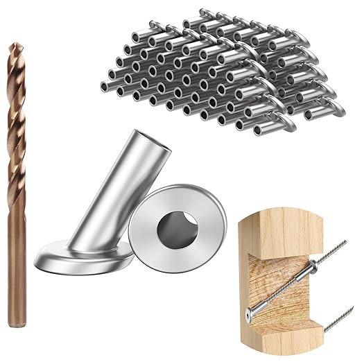 BLIKA 80 Pack 25 30 35 Degree 1/8" Angle Beveled Protector Sleeves for Stair Cable Railing, T316 Stainless Steel, Cable Railing Hardware Kit 30 Degree Angle Protector Sleeves for Wood Post