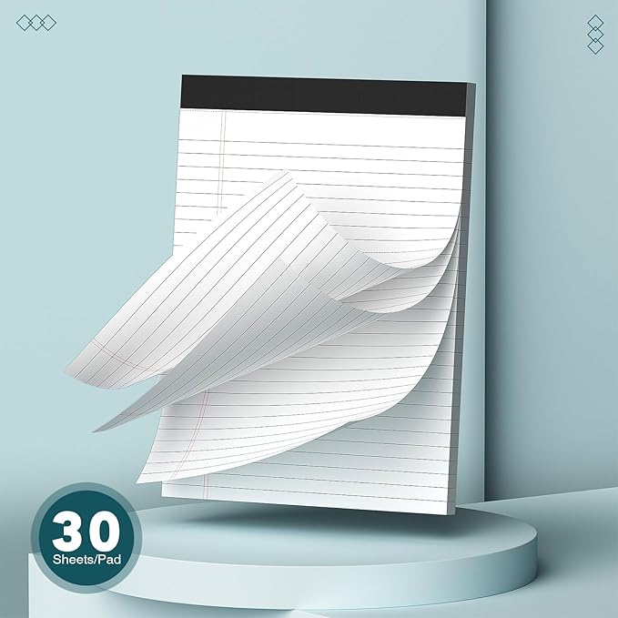 AILZFEI 3 Pack Legal Pads 8.5 x 11 inch Notepad, 30 Sheets per Note Pads Wide Ruled Legal Pads, Pads of Paper Writing Pad - Ideal for Office, School or Home Use