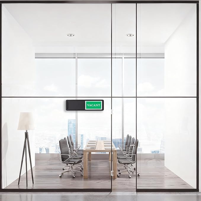 Vacant Occupied Door Sign, Sliding Room Status Indicator Privacy Door Sign for Office, Restroom, Conference Room, Home, Hotel, Hospital (Black)