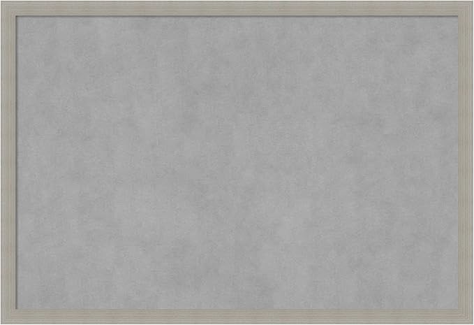 Amanti Art Grey Framed Magnetic Board 26x38 Large Vision Board for use with Magnets, 100% Metal Sheet to Display Items as Office Decor or for Home Organization in mudroom, Kitchen or Kids Room